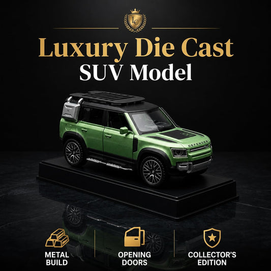 1:32 Diecast Defender SUV Model Car Openable Hood, Doors & Boot, Green
