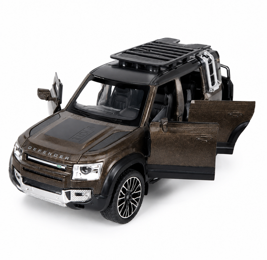 1:32 Diecast Defender SUV Model Car Openable Hood, Doors & Boot, Brown