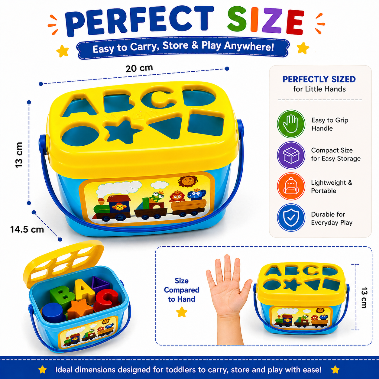 Hello Toys Shape Sorting Learning Toy for Kids | Educational Montessori Shape Sorter | Color & Shape Recognition Toy | Fine Motor Skill Development | Age 3+