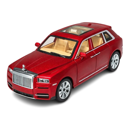 Hello Toys 1:32 Cullinan Die Cast Model Car for Kids, Pull Back Toy Car with Light & Sound, Openable Doors, Hood & Trunk, Metal Collectible SUV, Red