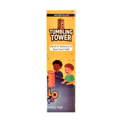 54 Pieces Wooden Tumbling Tower Game Wooden Stacking Blocks Toy for Kids & Family | Skill, Balance & Strategy Game | Indoor Party & Gift Game