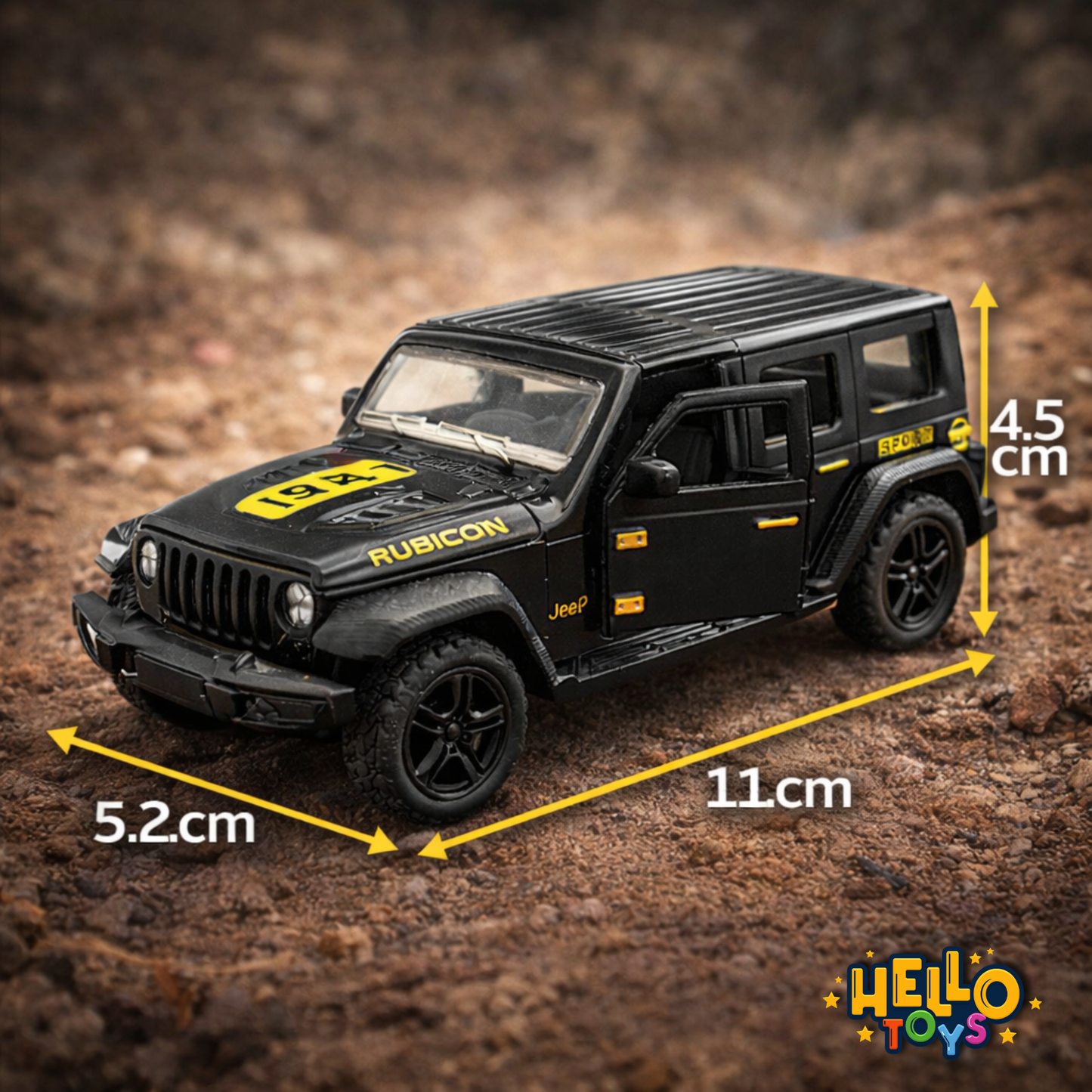 1:36 diecast Jeep Wrangler toy car with openable doors