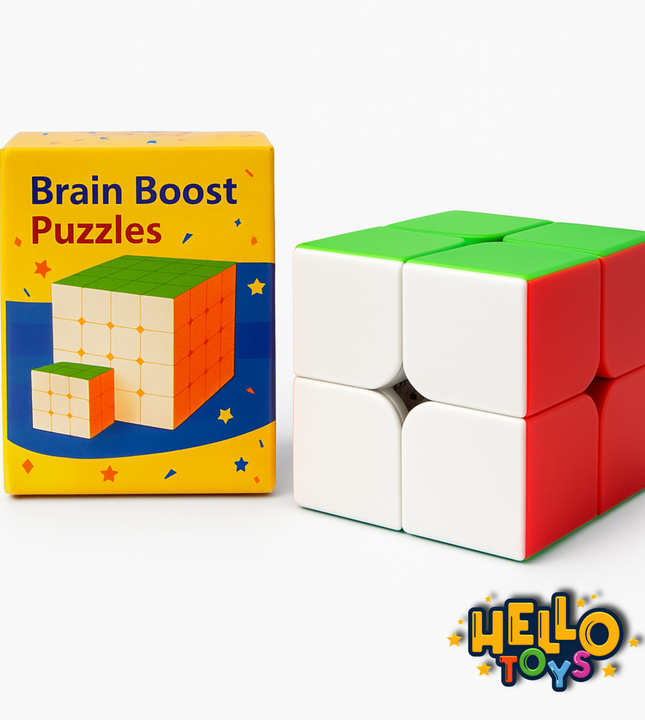 2x2 puzzle cube for kids and beginners brain boosting toy by Hello Toys