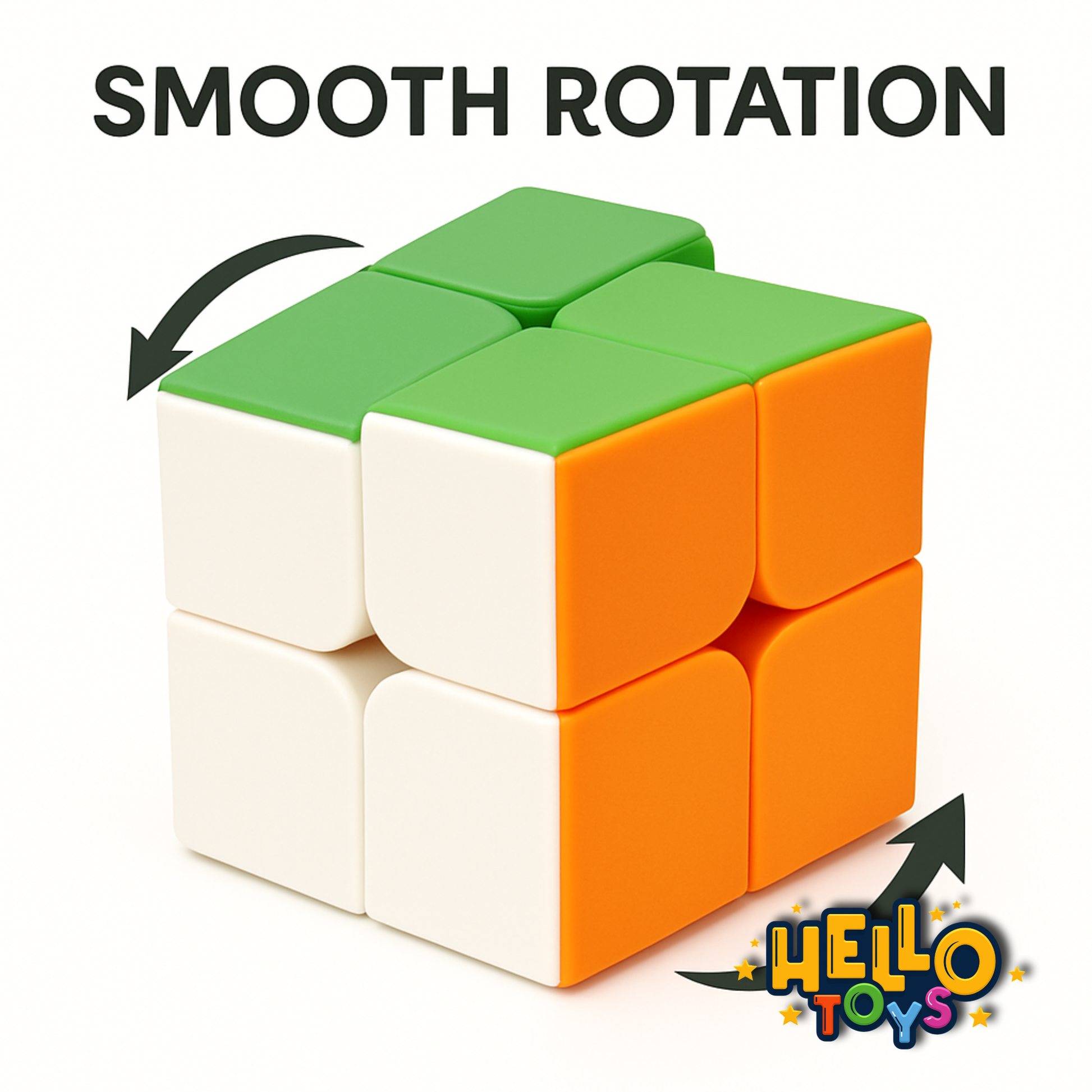 Stickerless 2x2 puzzle cube smooth turning brain toy for kids