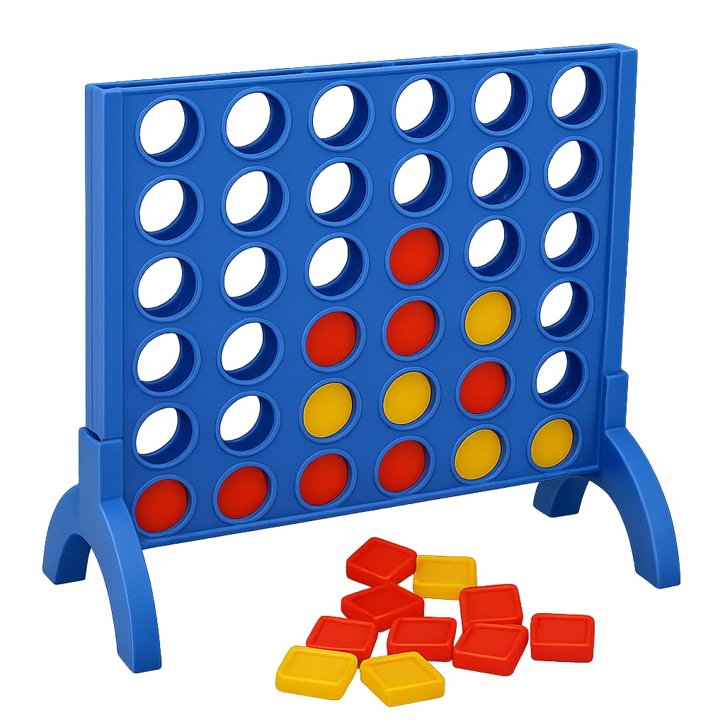 Hello Toys Plot 4 Game for Kids & Family – Classic 4 in a Row Strategy Board Game with Colorful Coins | Indoor Outdoor Educational Fun Toy
