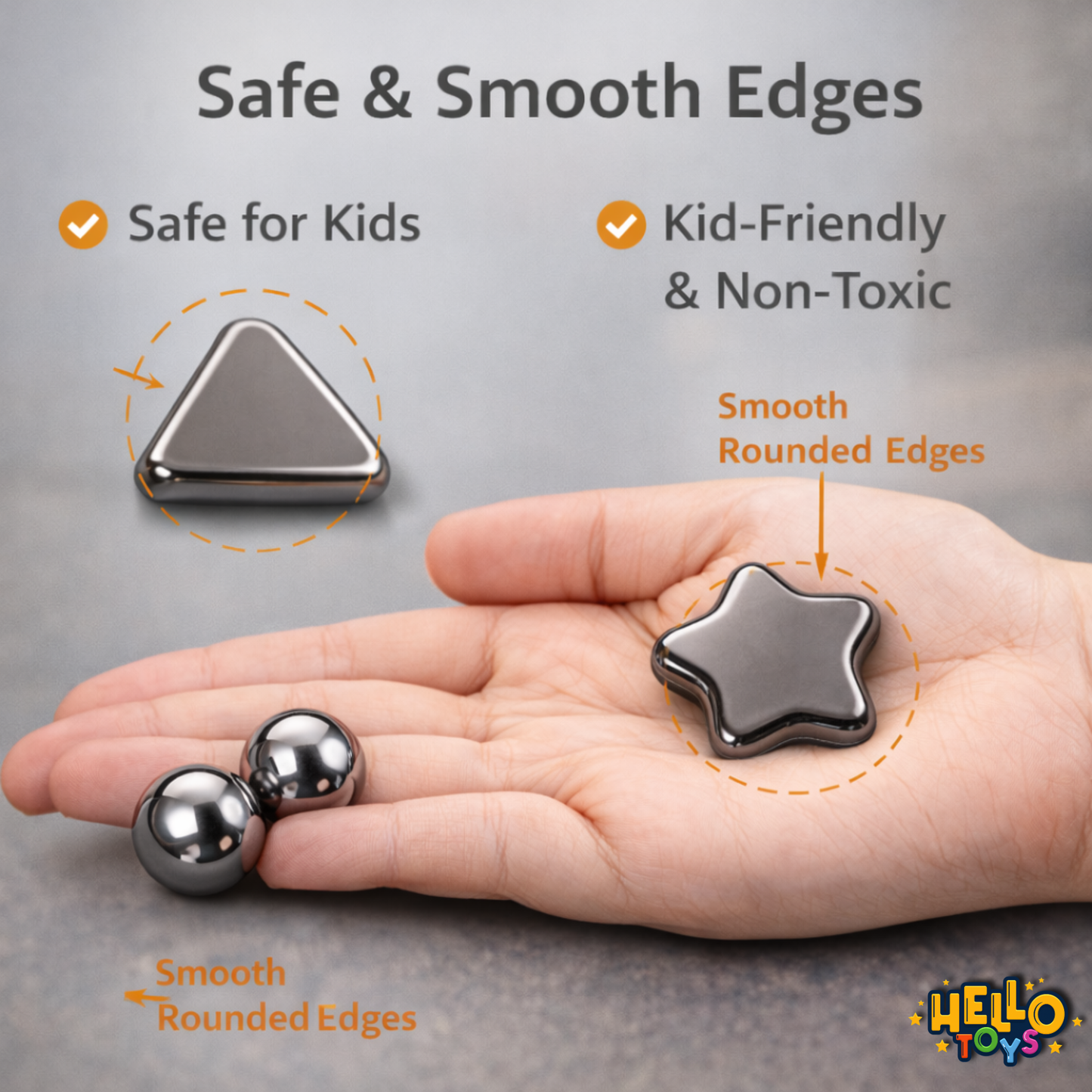Hello Toys Assorted Magnetic Shapes Set (10 Pieces)