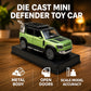 1:32 Diecast Defender SUV Model Car Openable Hood, Doors & Boot, Green