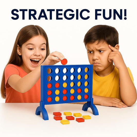 Hello Toys Plot 4 Game for Kids & Family – Classic 4 in a Row Strategy Board Game with Colorful Coins | Indoor Outdoor Educational Fun Toy