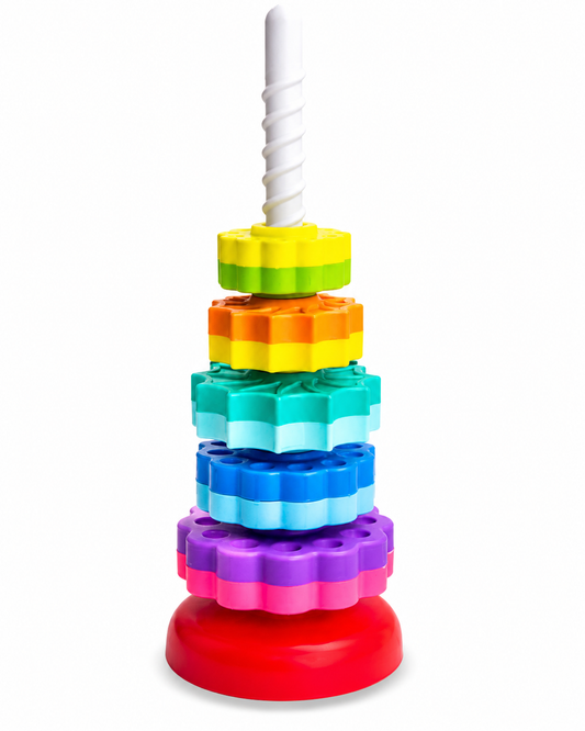 Montessori Rotating Gear Stacking Toy for Toddlers | Educational Learning & Fine Motor Skills Toy | 18+ Months