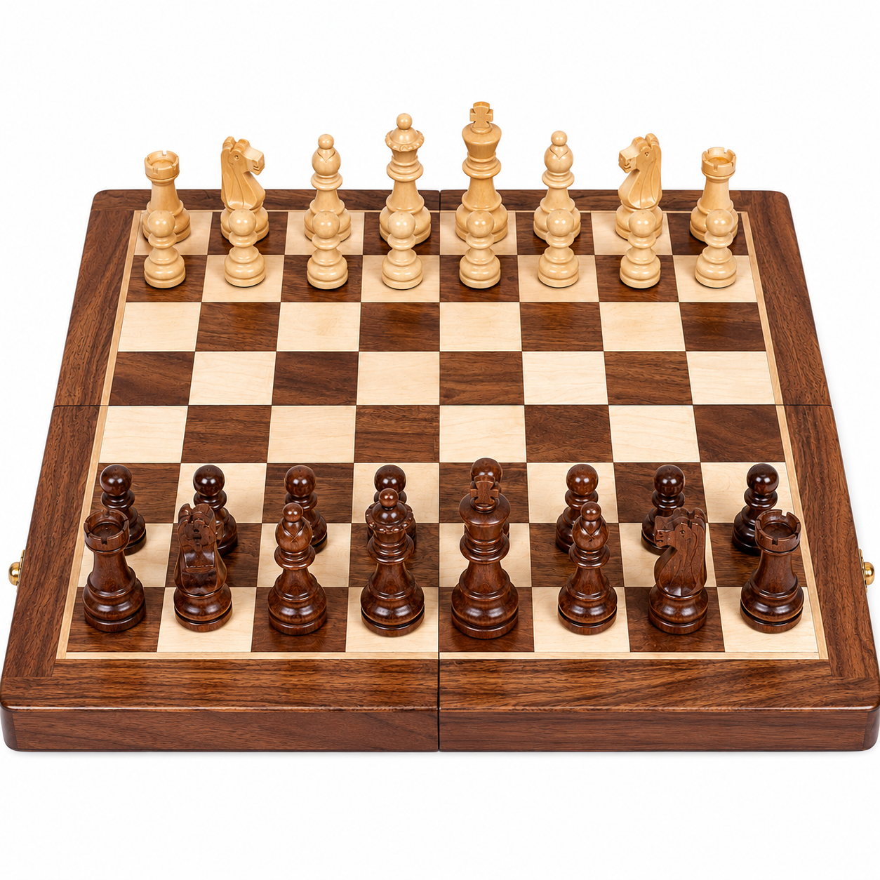 Premium Wooden Foldable Chess Set with Storage Box | 25 x 25 cm Chess Board