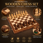 Premium Wooden Foldable Chess Set with Storage Box | 25 x 25 cm Chess Board