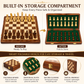 Premium Wooden Foldable Chess Set with Storage Box | 25 x 25 cm Chess Board