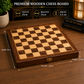 Premium Wooden Foldable Chess Set with Storage Box | 25 x 25 cm Chess Board