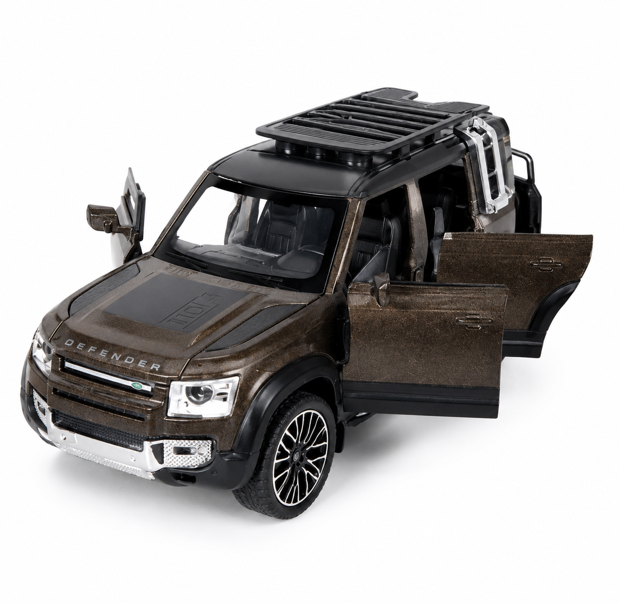 1:32 Diecast Defender SUV Model Car Openable Hood, Doors & Boot, Brown