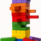 Color Wooden Tumbling Tower Game 54 Pcs with 1 Dice for Playing & Gifting