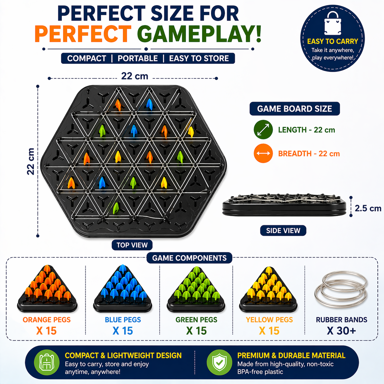Triangle Strategy Board Game | Brain Boosting Puzzle Game for Kids & Adults (2–4 Players)