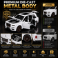 Hello Toys 1:32 Cullinan Die Cast Model Car for Kids, Pull Back Toy Car with Light & Sound, Openable Doors, Hood & Trunk, Metal Collectible SUV, White