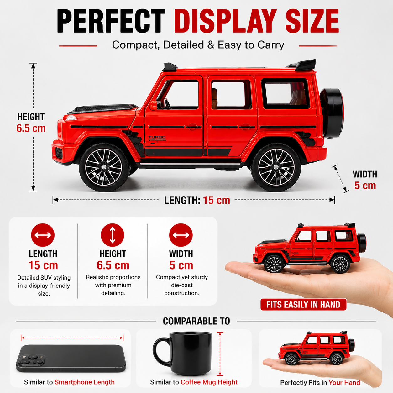 1:32 Diecast Red G Wagon Model Car
