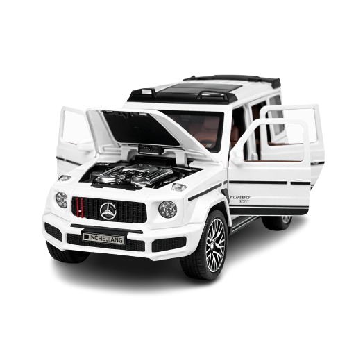 1:32 Diecast White G Wagon Model Car | Openable Doors, Boot & Bonnet | Light & Sound Pull Back Toy SUV | Hello Toys (Copy)