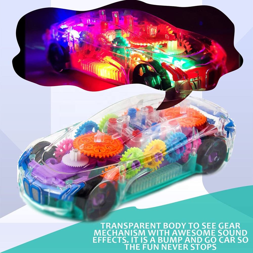 Hello Toys Transparent Gear Car Toy with Lights & Moving Gears