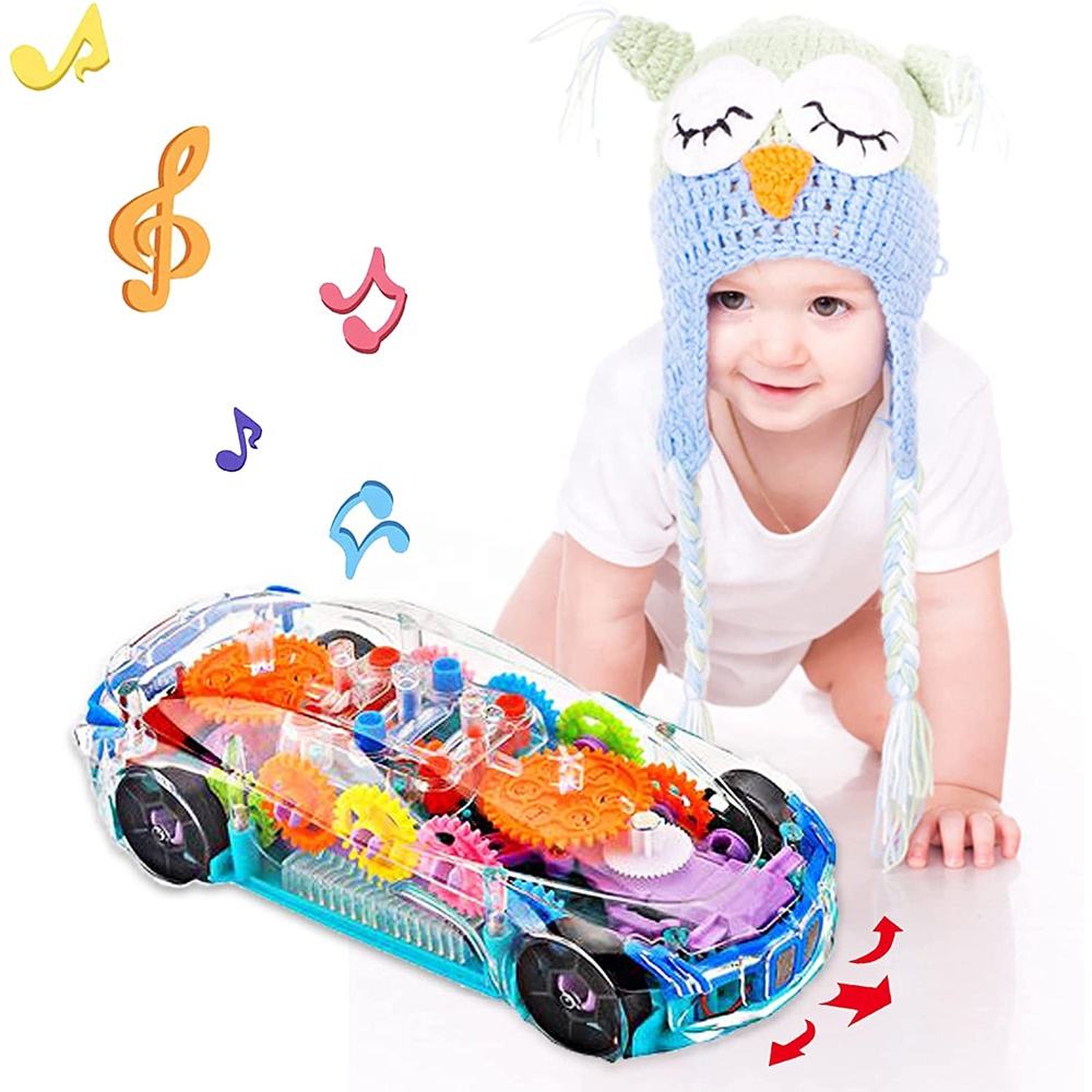 Hello Toys Transparent Gear Car Toy with Lights & Moving Gears
