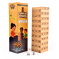 Wooden tumbling tower game 54 pcs with 2 dice for kids by Hello Toys