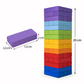 Colorful wooden tumbling tower blocks 54 pieces dimensions