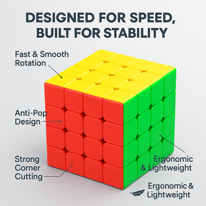 4x4 speed cube with smooth rotation for kids and adults