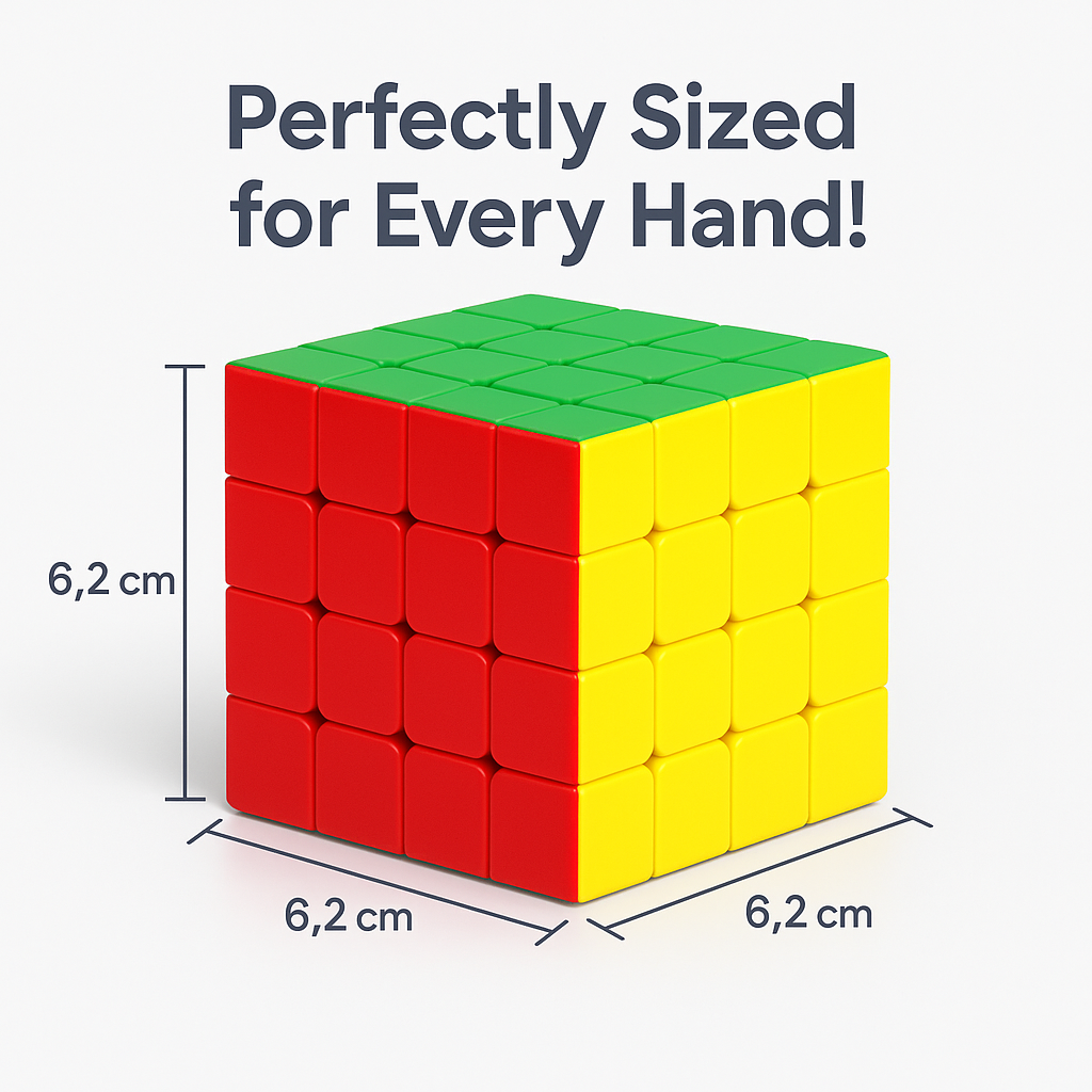 Rubik's Cube with dimensions labeled 