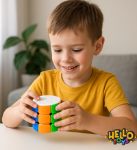 Hello Toys cylindrical cube kid playing