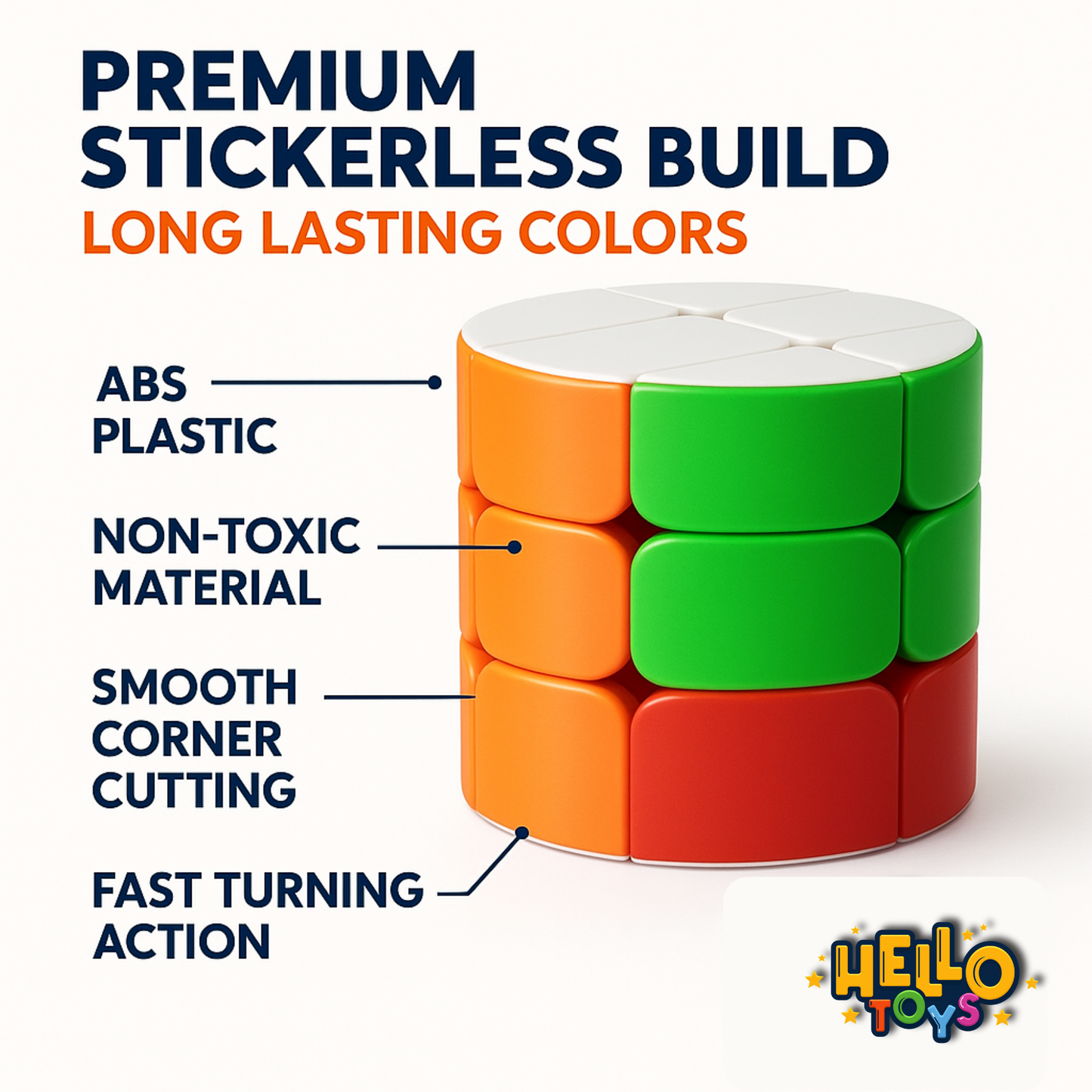 Hello Toys cylindrical cube stickerless