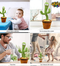 Dancing cactus toy gift for kids with sticker and thank you card