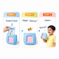 Step by step usage of educational card reader toy insert card hear word and learn pronunciation