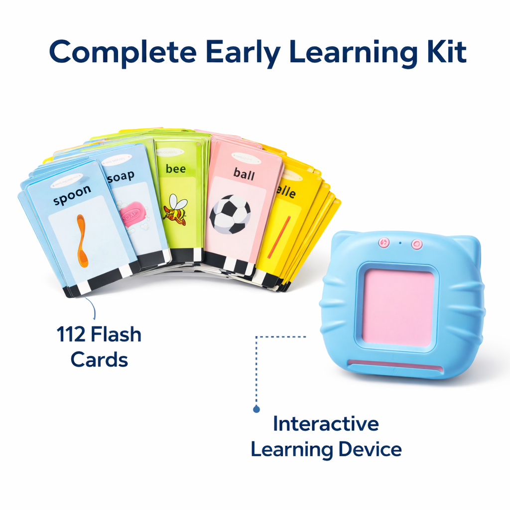 Educational flash cards set teaching objects animals alphabet and vocabulary words for toddlers