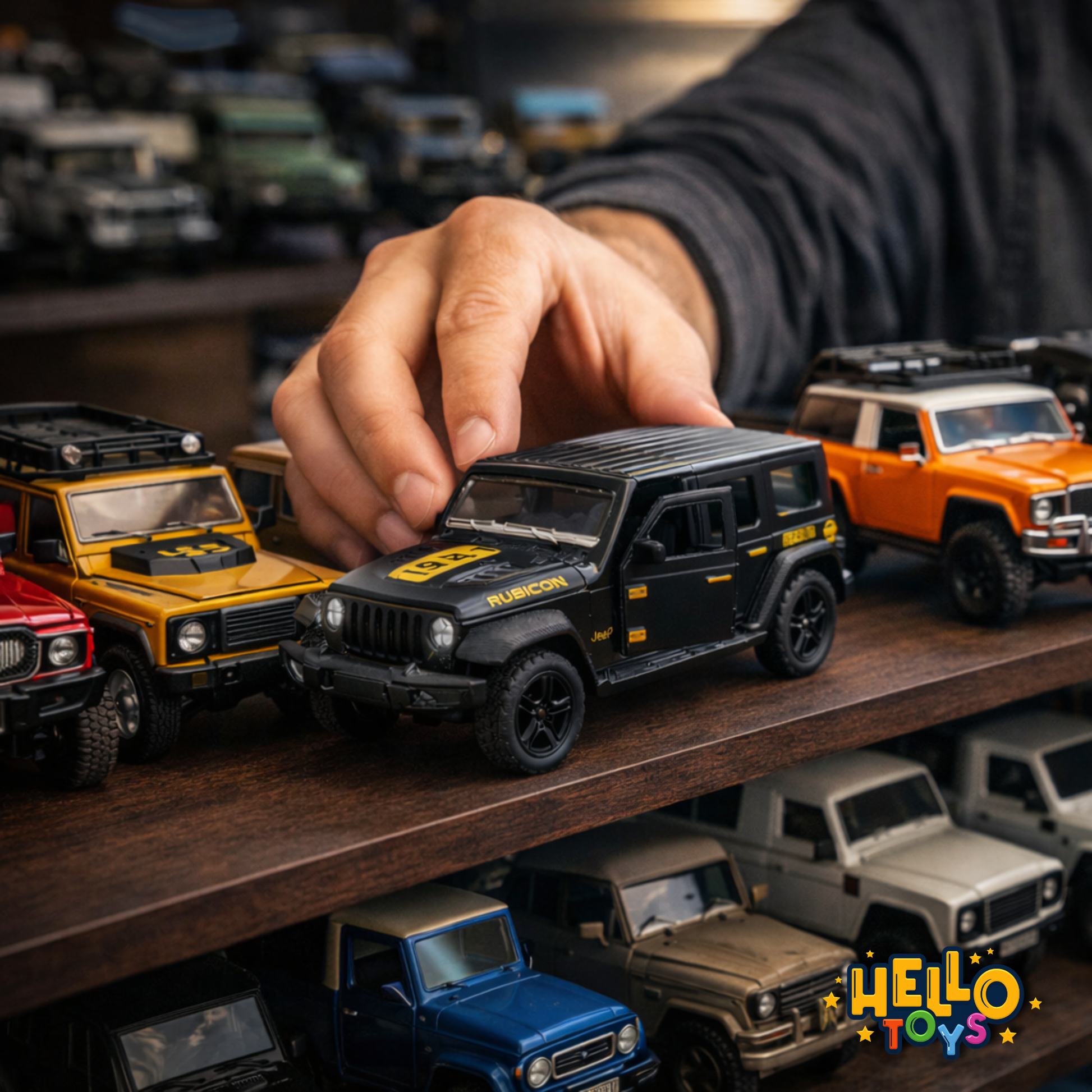 Hello Toys Jeep Wrangler pull back action metal toy car