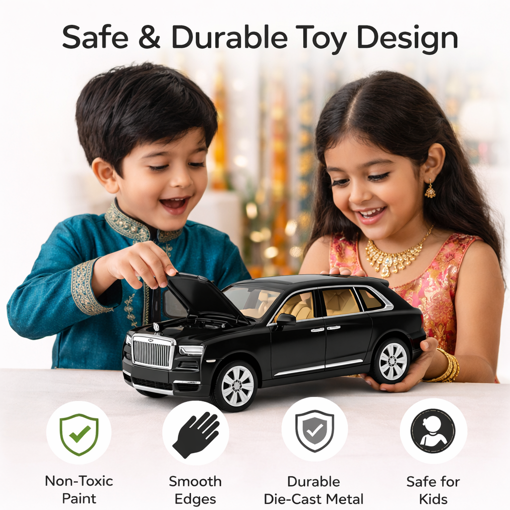 1 32 diecast luxury SUV model with openable hood and rear boot