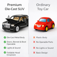Diecast luxury SUV toy car with openable doors