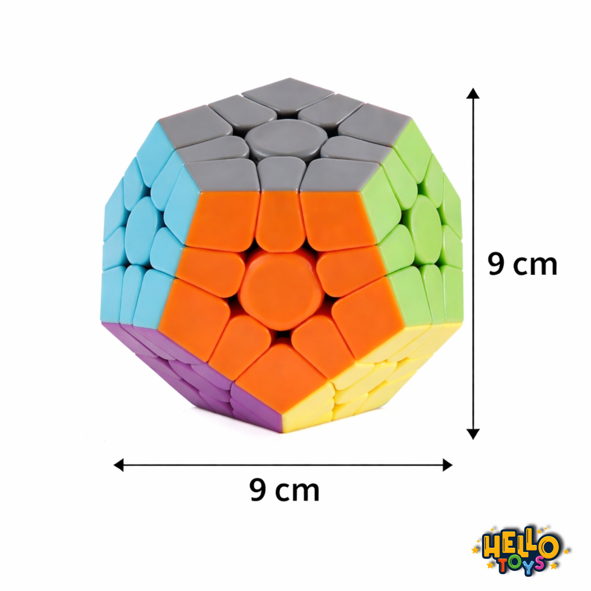 Hello Toys Megaminx cube held in hand size reference for kids and adults
