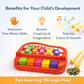Benefits 2 in 1 musical toy piano and xylophone for kids