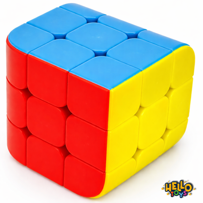 Penrose cube optical illusion puzzle side angle view