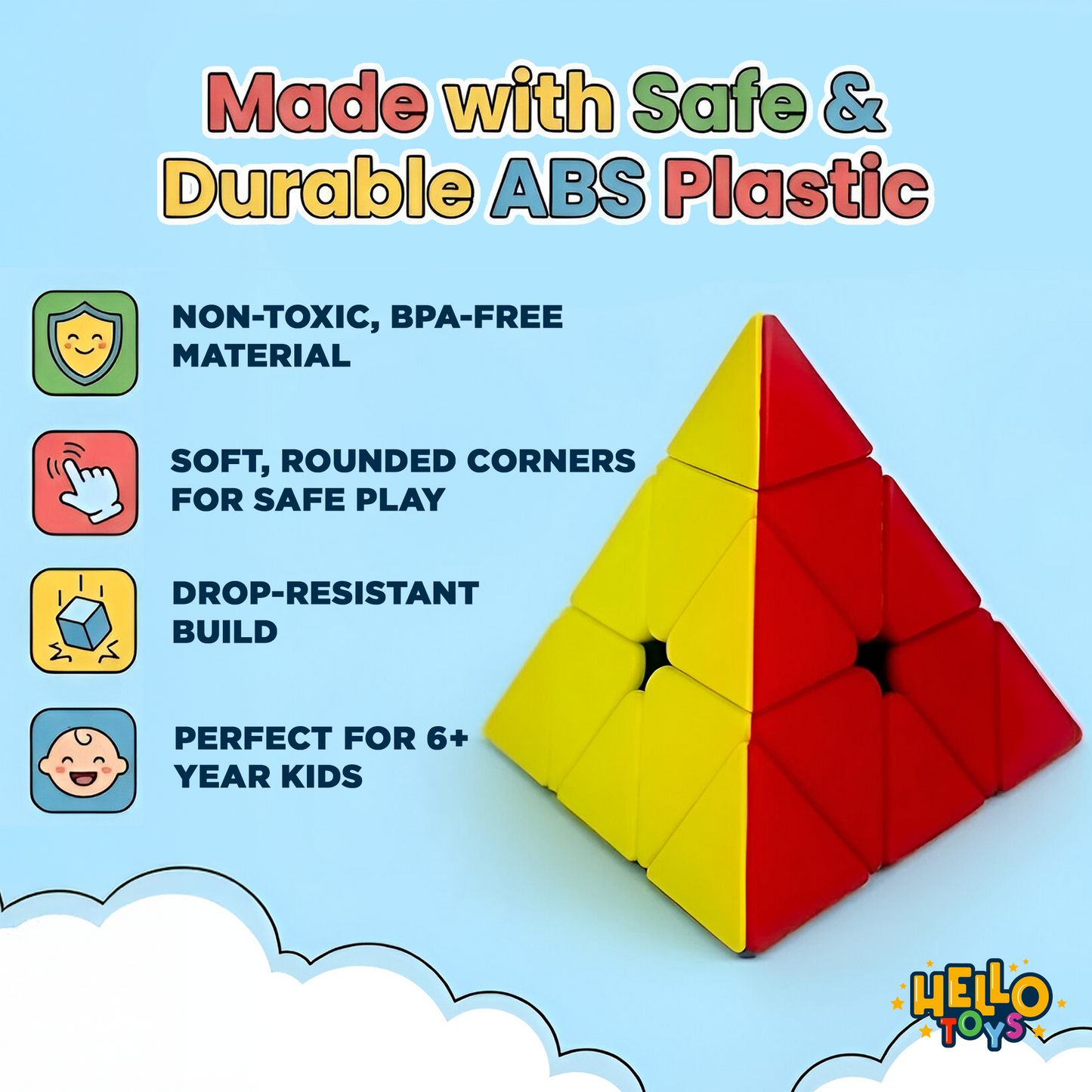 Pyramid cube educational brain features