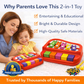 Toddler playing 2 in 1 musical xylophone and piano learning instrument