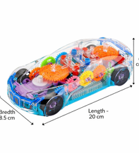 Transparent gear car toy for kids dimensions