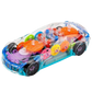 Transparent gear car toy for kids with moving gears and lights by Hello Toys