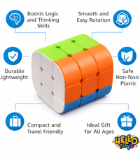 Twisty cube puzzle features