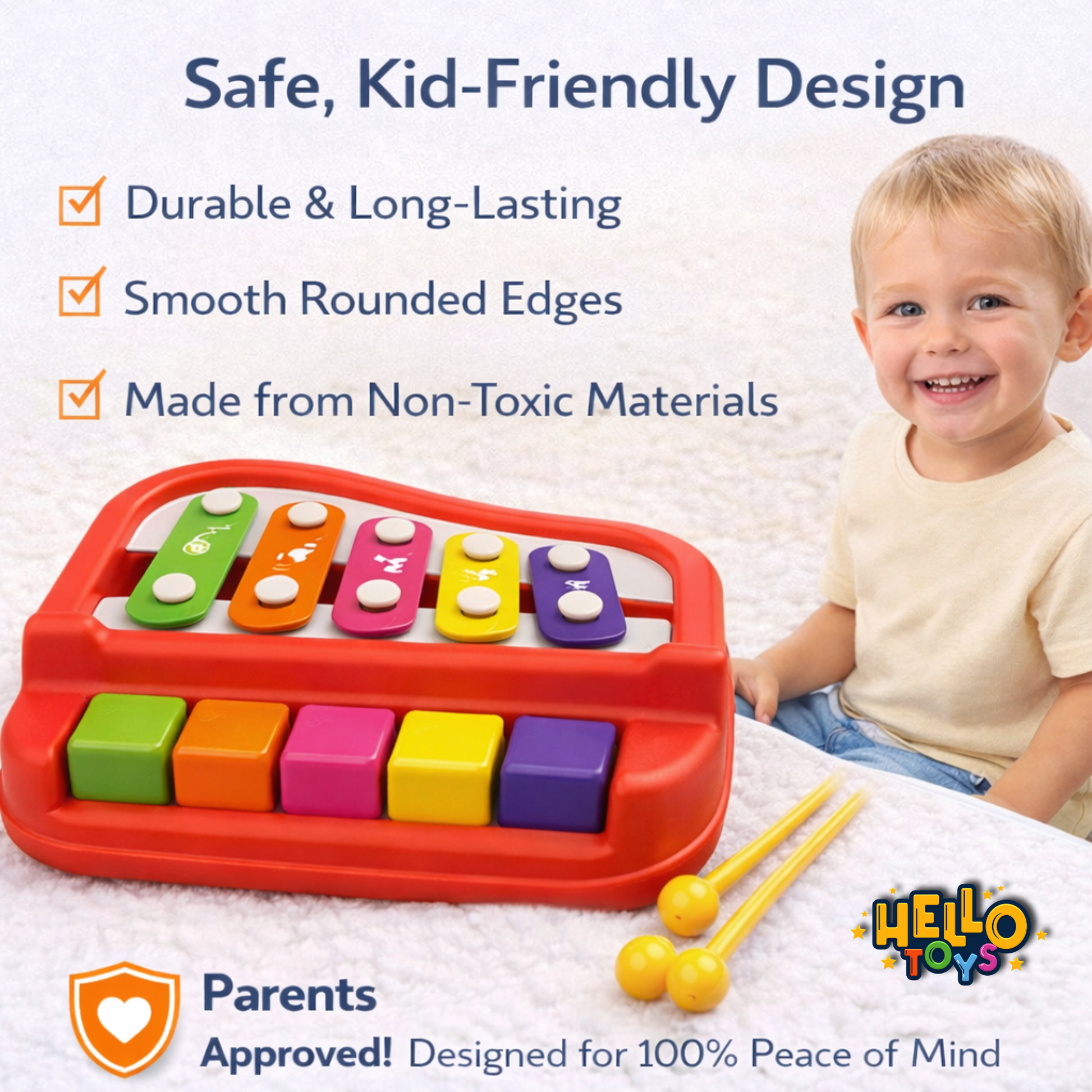 Close up of colorful xylophone design